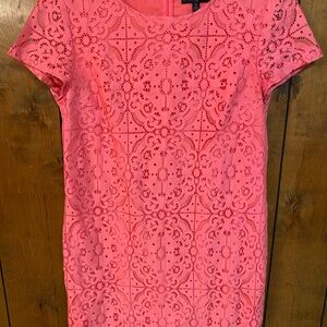 Banana Republic Vibrant Pink Lace Mini Dress